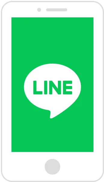 スマートフォンでLINEを開く